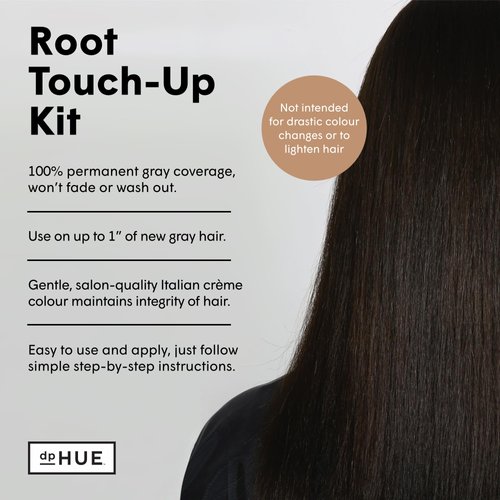 dpHUE Root Touch-Up Kit, Dark Brown - Permanent Hair Color for Gray Coverage - Includes Two Applications - Paraben, SLS & SLES Sulfate Free - Leaping Bunny Certified