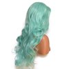 Karissa Hair Green Blue Lace Front Wigs for Women Body Wavy Soft Green Realistic Synthetic Wig with Natural Hairline Ice Green Long Lace Wigs for Cosplay Makeup 24 Inch