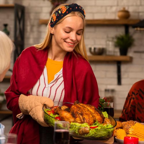 mokkia Thanksgiving Fall Headband Accessories for Women Beaded Turkey Headband Rhinestone Crystal Jeweled Knotted Headband Thanksgiving Autumn Fall Outfits Holiday Gifts (Turkey 2)