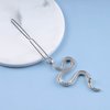 Allereyae Vintage Snake Hair Clip Barrette Serpent Hair Pin Barrette Punk Medusa Side Hair Clip Barrette Bobby Pin Silver Snake Head Clip Headwear Hair Accessories for Women and Girls (Silver)