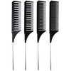 Highlighting Combs - Set of 4 Black Highlight Combs - Foiling Combs for Highlighting - Pin Tail Comb for Precise Sectioning - Weaving Combs for Highlighting - Salon Combs Pack