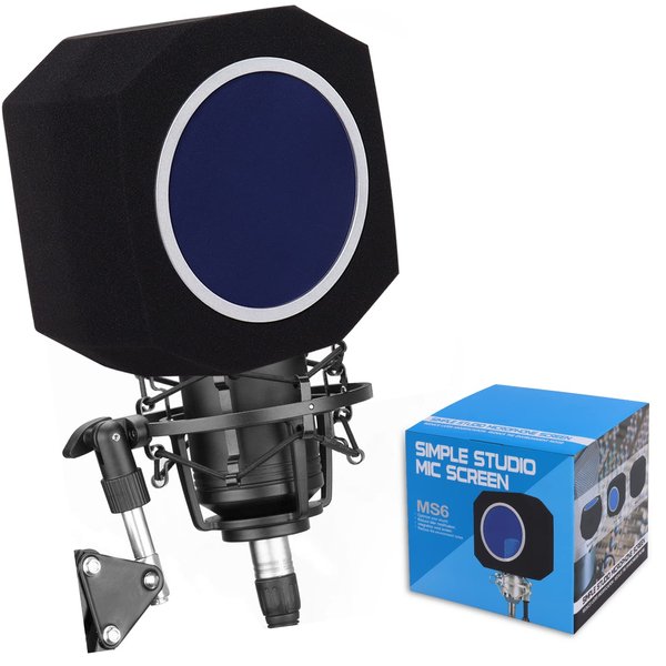 Piwerod Microphone Isolation Shield Fit for Record Studios, Suit for 1.77-2.36 inch Mic