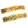 Stained Glass Barrette - 3.5" 9cm - Circus Confetti Yellow with Rainbow Speckles Polka Dot Slide Clip Hair Accessories