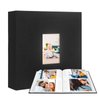Aevdor 240 Pockets 4x6 Photo Album with Memo Areas, Linen Cover Photo Album 4x6 with DIY Front Window, 4x6 Photo Album Book with Writing Space for Baby Family Wedding Kids Vacation Pictures (Black)