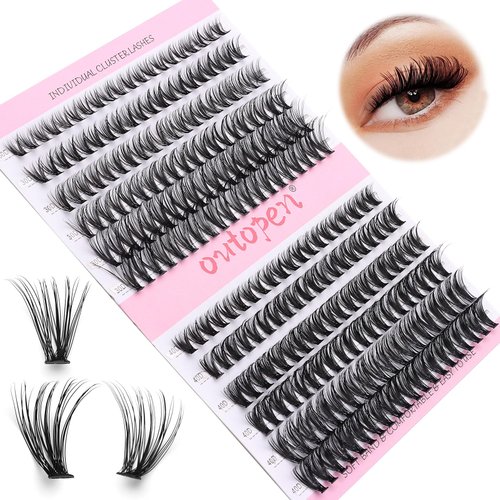 outopen DIY Lash Extension Kit Eyelash Extension Kit, 240pcs 8-14mm Mix Individual Lashes Cluster Kit with Lash Bond and Seal Glue, Lash Remover, Lash Applicator(30D+40D, 240Pcs)