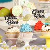 Teenyyou 24 Pcs Cheers and Beers Cupcake Toppers and Beer Cup Ornaments Set Glitter Beer Mug Cupcake Decorations for Baby Shower Birthday Beer Themed Party Supplies