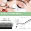 NATUHANA W Shaped Clover Eyelashes Extension 7D Premade Fans 0.07mm D Curl 9-15 Mixed Tray Volume Lash Cluster W Lashes Supplies Automatic Blooming Flower Lash Extensions (7D black;0.07 D, 9-15 MIX)