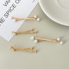 FRDTLUTHW 4PCS X Shaped Gold Metal Hair Bobby Pins,Pearl Hair Barrettes,Small Cute Hair Clips,Fashion Non Slip Styling Hair Accessories for Women(Gold)