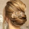 2 PCS Flower Bridal Hair Comb Rhinestone Barrette Hairpin for Women Decorative Chinese Style Hair Clips Hair Accessories