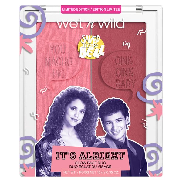 wet n wild Saved By The Bell Highlighter + Illuminator Glow Face Duo, Highlighter Makeup Powder, Illumniator Makeup Powder, Cruelty-Free Makeup, It's Alright (1114534)