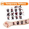 36PCS Ninja Party Favors 24 Tattoos Sticker 12 Stamp Set - Ideal Ninja, Shinobi, Samurai Themed Birthday Decor Supplies Goodie Bag, Classroom Gifts, Cute Rewards for Girls, Baby Shower Prizes