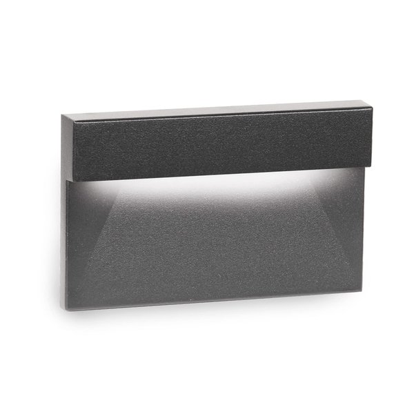 WAC Landscape Lighting, LEDme 120V LED Horizontal Ledge Indoor and Outdoor Step and Wall Light 3000K Built-in LED in Black