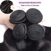 Body Wave Bundles Human Hair 18 20 22 24 Inch 100% Unprocessed 12A Brazilian Virgin Hair 4 Bundles Human Hair Body Wave Hair Extensions for Women Natural Color
