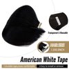 Tape in Hair Extensions Human Hair Double Stitched Jet Black Invisible Tape in Hair Extensions 16 inch Seamless Tape ins 20pcs 50g Tape on Real Human Hair Extensions Thick Ends