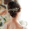 Handmade Tiara Wedding Hair Comb Leaf Bridal Headpiece Pearl Rhinestone Head Jewelry Wedding Hair Accessories