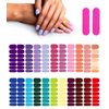 280 Pcs 20 Sheets Light Color Nail Wraps Self-Adhesive Gel Nail Strips Gradient Glitter Solid Color Nail 3D Semi Cured Gel Nail for Women Girls Salon Nail Art