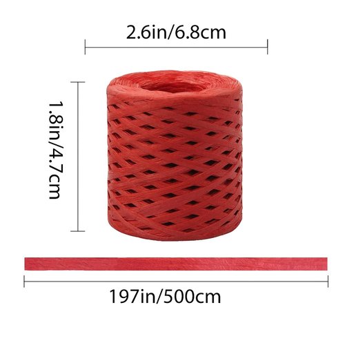 Raffia Ribbon Gift Wrapping 4 Rolls Raffia Ribbon String Kraft Packing Paper Twine for Gifts Packing Decoration(Total 656 Feet)