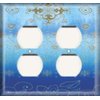 SnazzySwitch Blue Design Decorative Light Switch or Outlet Cover - Double Rocker (Decora)