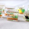 Multicolour Dollhouse Fish Tank, Dolls and Accessories Miniature Fish Bowl Dollhouse Accessories 1: 12 Miniature Glass Goldfish Tank Dollhouse Desktop Ornaments(Round)