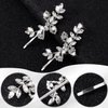 Isslly 2PCS Silver Rhinestones Hair Clips, Bridal Crystal Hair Pins, Gorgeous Rhinestone Hairpins Alloy Leaf Shape Barrettes for Women, Girls for Wedding, Parties (1 Pairs)