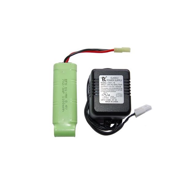 MetalTac® 8.4v Charger and 1100 mAh Battery 8.4v Flat Pack for Airsoft Guns