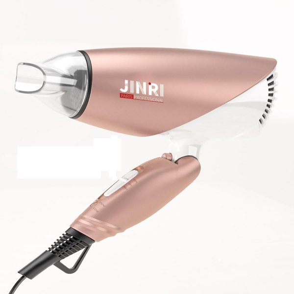 Foldable Travel Hair Dryer,Dual Voltage Blow Dryer & Foldable Handle Lightweight Negative Ionic Folding Hair Dryer (Gold)
