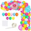 Sweet Candy Balloon Garland Arch Kit - Rose Red Teal Blue Yellow Balloons Neon Balloons Arch Candy Lollipop Balloons for Girls Rainbow Candyland Birthday Baby Shower Christmas Party Decorations