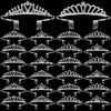 Yuefunny 24 Pcs Crystal Tiara Headbands for Women Princess Headband Girls Crown with Combs Crown Headband for Pageant Bridal Prom Party Gifts (Silver,Classic)