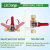 Litorange 1 Pack Lead-Free Brass Mini Ball Valve Shut Off Switch, 1/4 inch Compression by 1/4 Compression Fitting