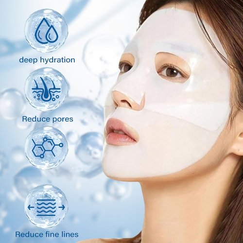 TPILOAW Bio-Collagen Real Deep Mask,Bio Collagen Face Mask Overnight 4PCS Bio Collagen Face Mask，Pure Collagen Films Korean Deep Hydrating Firming Hydrogel Mask
