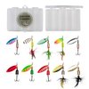 Fishing Lure Set by Captain Fishook – 10-Piece Fishing Lures Spinnerbait Kit for Fresh and Salty Water – Premium Non-Rust Carbon Hook – Steel Stamped Hand Painted Blades – 2 Tackle Boxes