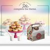 Hammont Paper Treat Boxes - (10 Pack) - Party Favors Treat Container Cookie Boxes Cute Designs Perfect for Parties and Celebrations 6.25" x 3.75" x 3.5" (Sweet Donuts)