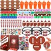 Aoocoeo 208Pcs Football Party Favors Football Theme Toy Whistle Eraser Bead Bracelet Sticker for Football Birthday Party Supplies Classroom Rewards
