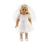American Fashion World White Communion Dress Set for 18-Inch Dolls | Veil Included | Premium Quality & Trendy Design | Dolls Clothes | Outfit Fashions for Dolls for Popular Brands
