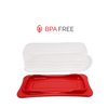 Signoraware Butter Dish with Lid -Butter Keeper Container with Clear Lid for Countertop, Frige- Durable Plastic, Unbreakable Standard Butter Dish Holder For Home, Camping, Multipurpose Bpa Free- Red