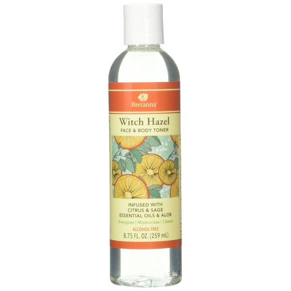 Bretanna Witch Hazel Face and BodyToner Citrus Sage, Infused Essential Oil of Aloe and Sage 8.75 fl oz