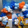 Blue and Orange Balloons, 60PCS 12 Inch Royal Blue Light Blue Beige Orange Balloons Orange Blue Confetti Balloons for Kids Space Theme Party Baby Shower Birthday Wedding Party Decoration
