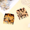2 Pcs Hair Side Combs Mini French Side Comb Small French Side Hair Comb Bun Twist Hair Styling Accessories For Women Bun Chignon Up-Do Styling Girls Hair Decorative(Brown Onyx)