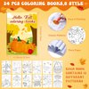 Funrous 24 Set Thanksgiving Coloring Book Bulk Mini with Crayons Turkey Party Favors Owl Coloring Activity Book Page Packs for Hello Fall Autumn Birthday Goodie Bags Stuffers Gifts Supplies (Owl)