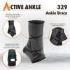 Active Ankle 329 Ankle Brace, Ankle Compression Sleeve with Straps for Men & Women, Braces for Volleyball, Football, Basketball, Rugby, Protection & Sprain Support, Black, Small