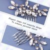 OIIKI 2PCS Silver Rhinestone Hair Combs, Clear Rhinestones Metal Bridal Hair Comb, Wedding Crystal Hair Accessories for Women, Girls, Brides for Christmas, Parties, Prom, Dance