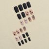 Halloween Press on Nails Square Short Fake Nails with Spiders Web Designs, Halloween Glue on nails for Women Girls, Matte Halloween Acrylic False Nails for Women
