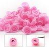 Mekupeu Eyelashes Extension Volume Lashes Fan Blossom Cups, Glue Holder and Lash Organizer Supplies Tools (100pcs-pink ring cup)