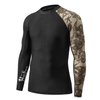 HUGE SPORTS Men's Splice UV Sun Protection UPF 50+ Skins Rash Guard Long Sleeves(Sea Forest, M)