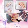 1000 PCS French Coffin Ballerina Nail Tips Acrylic Artificial Half False Flake Nail Tips 10 sizes with Clear Plastic Cases for Nail Salon Nail Shop DIY Nail Art (Clear+Natural)
