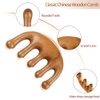 Wooden Massage Comb Scalp Massager Loc Comb - 2 Pack Sandalwood Wide Tooth Comb Scalp Hair Comb - Wood Manual Gua Sha Massage Tools for Facial Head Neck Back Hands Legs - Birthday Gift for Women Men