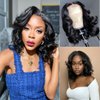 Ahaisy Wear and Go Glueless Wig Short Bob Wigs Human Hair Pre Plucked Pre Cut Body Wave Lace Front Wigs for Black Women Glueless Upgraded No Glue 4x4 Lace Closure Wigs for Beginners (8 Inch)