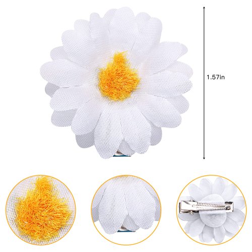CÉLLOT 15Pcs Flower Hair Clips,Multi-Colored 1.5" Daisy Flower Hairpins Alligator Clips for Women Girls Wedding Hair Accessories Beach Vacation Hair Decor and DIY Project