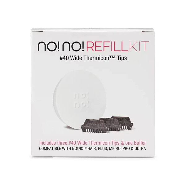 no!no! Hair Removal Kit Thermicon Tip Refill Pack (Wide Tip) for Legs, Back, Arms and Chest - 3 Count