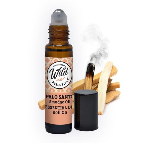 Wild Essentials Palo Santo Essential Oil Roll On, 10ml, Cleansing, Purifying, Relaxing, 100% Pure, Premium Grade Essential Oils, Organic Jojoba Oil, Ready to Use, Moisturizer, All Natural